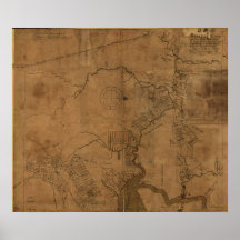 Mapa 1695 del área de New Jersey y del río de Rari Impresiones