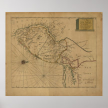 Mapa 1706 de New Jersey del este y del oeste Impresiones