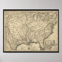 Mapa 1718 de Delisle del poster de América
