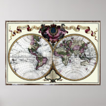 Mapa 1720 del mundo impresiones