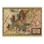 Mapa 1721 de Europa Tarjeta Postal