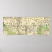 Mapa 1769 de México y de los Estados Unidos Poster