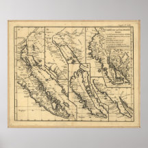 Mapa 1770 de Baja California Posters
