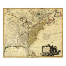 Mapa 1784 de los Estados Unidos de América por Fad Cojinete