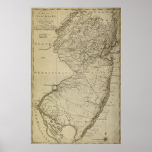 Mapa 1795 de New Jersey Posters