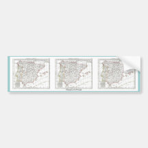 Mapa 1806 - L'Espagne y le Portugal Pegatina De Parachoque