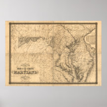 Mapa 1841 de Maryland Impresiones