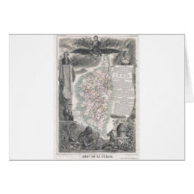 Mapa 1852 de Córcega Tarjeton