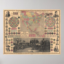 Mapa 1859 de Estados Unidos, México, America Centr Poster