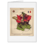 Mapa 1868 de la caricatura de Francia Felicitaciones