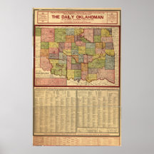 Mapa 1905 de Oklahoma Impresiones