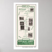 Mapa 1914, castaño al plano holandés - poster