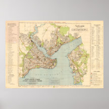 Mapa 1922 de Constantinopla - Estambul, Turquía Impresiones