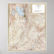 Mapa 1993 de Utah Poster