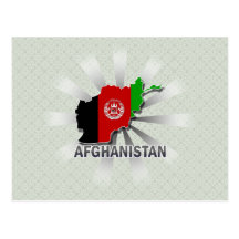 Mapa 2,0 de la bandera de Afganistán Tarjeta Postal
