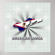 Mapa 2,0 de la bandera de American Samoa Impresiones