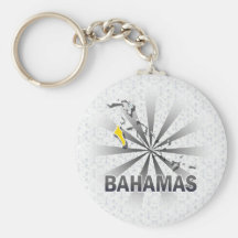 Mapa 2,0 de la bandera de Bahamas Llaveros Personalizados