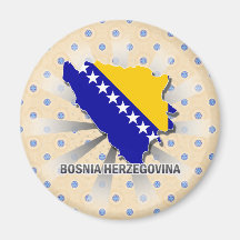 Mapa 2,0 de la bandera de Bosnia y Hercegovina Imán Para Frigorífico