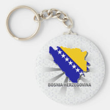Mapa 2,0 de la bandera de Bosnia y Hercegovina Llaveros Personalizados