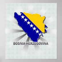 Mapa 2,0 de la bandera de Bosnia y Hercegovina Impresiones