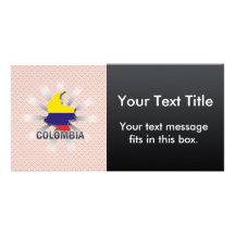 Mapa 2,0 de la bandera de Colombia Tarjeta Con Foto Personalizada