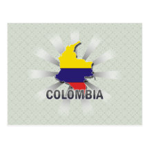 Mapa 2,0 de la bandera de Colombia Tarjeta Postal