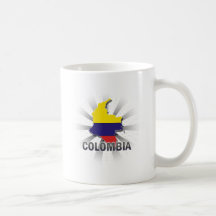 Mapa 2,0 de la bandera de Colombia Tazas De Café
