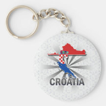 Mapa 2,0 de la bandera de Croacia Llaveros Personalizados