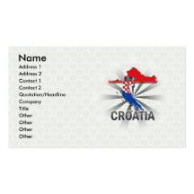 Mapa 2,0 de la bandera de Croacia Tarjeta De Visita
