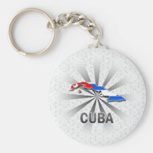 Mapa 2,0 de la bandera de Cuba Llavero Personalizado