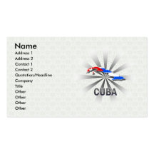 Mapa 2,0 de la bandera de Cuba Tarjeta De Visita