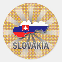 Mapa 2,0 de la bandera de Eslovaquia Etiquetas Redondas