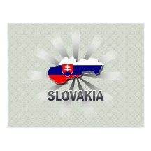 Mapa 2,0 de la bandera de Eslovaquia Tarjetas Postales