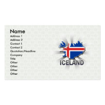 Mapa 2,0 de la bandera de Islandia Plantilla De Tarjeta De Negocio