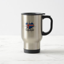 Mapa 2,0 de la bandera de Islandia Taza De Café