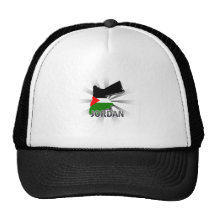 Mapa 2,0 de la bandera de Jordania Gorros Bordados