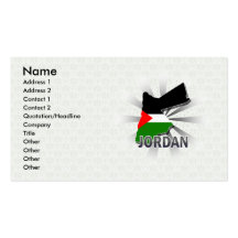 Mapa 2,0 de la bandera de Jordania Plantilla De Tarjeta De Negocio