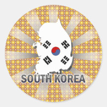 Mapa 2,0 de la bandera de la Corea del Sur Pegatinas