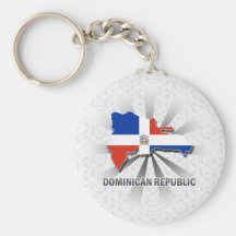 Mapa 2,0 de la bandera de la República Dominicana Llaveros Personalizados