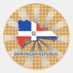 Mapa 2,0 de la bandera de la República Dominicana Etiqueta
