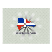 Mapa 2,0 de la bandera de la República Dominicana Tarjetas Postales