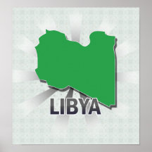 Mapa 2,0 de la bandera de Libia Impresiones