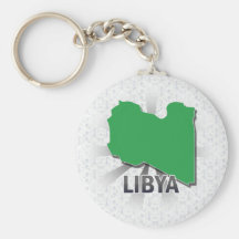 Mapa 2,0 de la bandera de Libia Llavero Personalizado