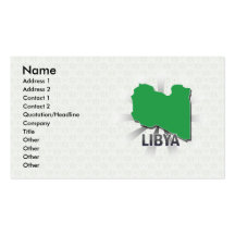 Mapa 2,0 de la bandera de Libia Plantilla De Tarjeta De Negocio