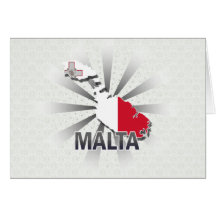 Mapa 2,0 de la bandera de Malta Felicitaciones