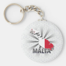 Mapa 2,0 de la bandera de Malta Llavero