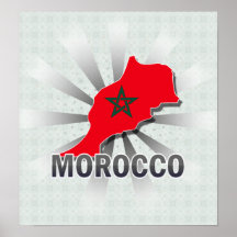 Mapa 2,0 de la bandera de Marruecos Impresiones