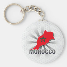 Mapa 2,0 de la bandera de Marruecos Llaveros Personalizados