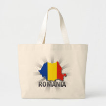 Mapa 2,0 de la bandera de Rumania Bolsas De Mano