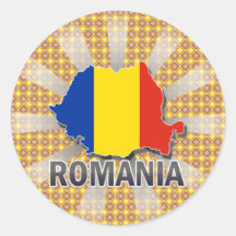 Mapa 2,0 de la bandera de Rumania Etiqueta